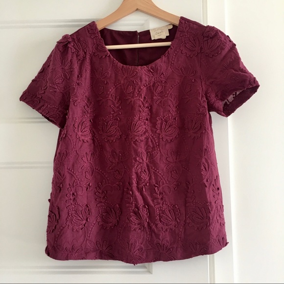 Anthropologie Vanessa Virginia lace floral top - Picture 3 of 8